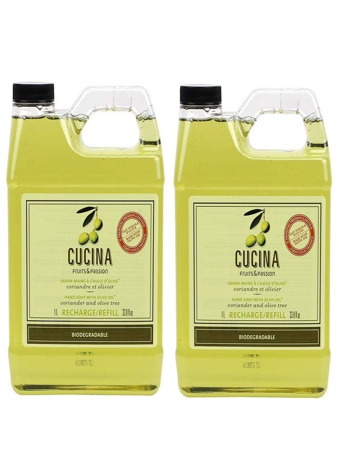 Cucina Hand Wash Refill, 33.8 Fluid Ounces (2, Coriander and Olive Tree), Made in Canada - Image 1